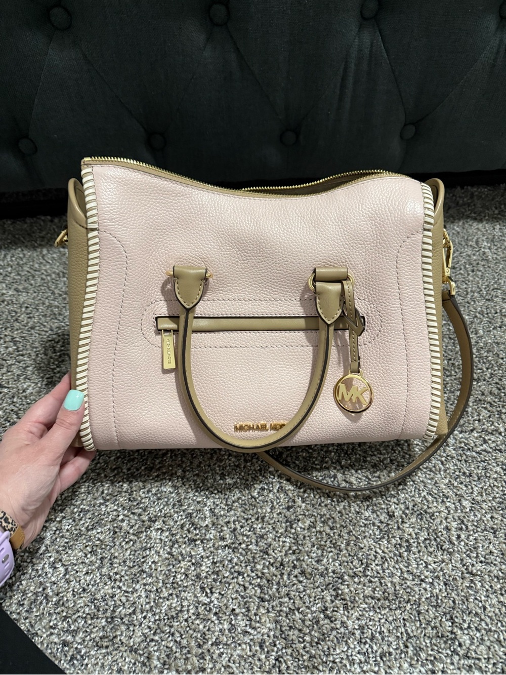 Michael Kors Blush Pink Carine Leather Satchel